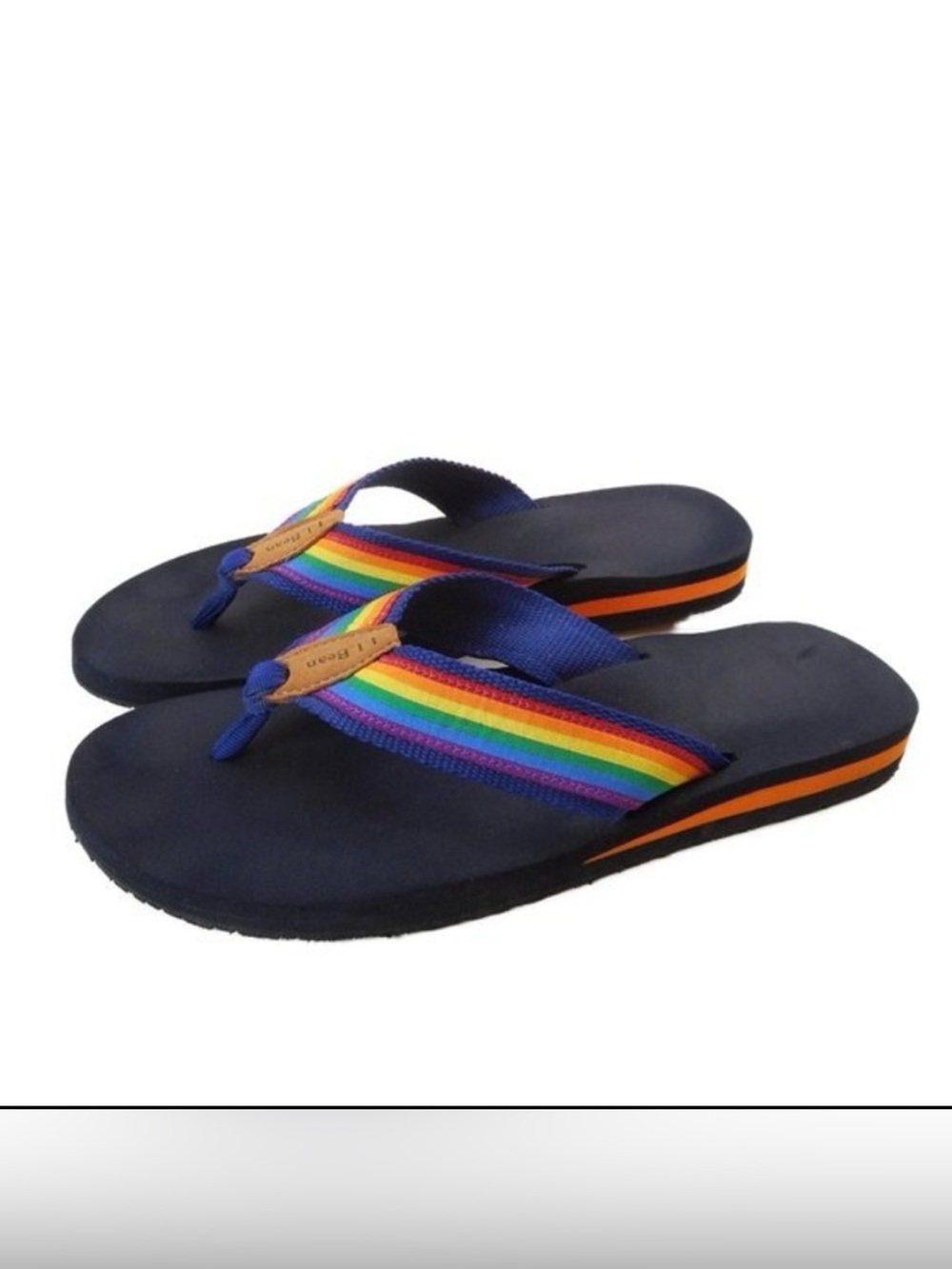 L. L. Bean Rainbow Strap Thong Flip Flop Beach summer sandals women’s size 7
